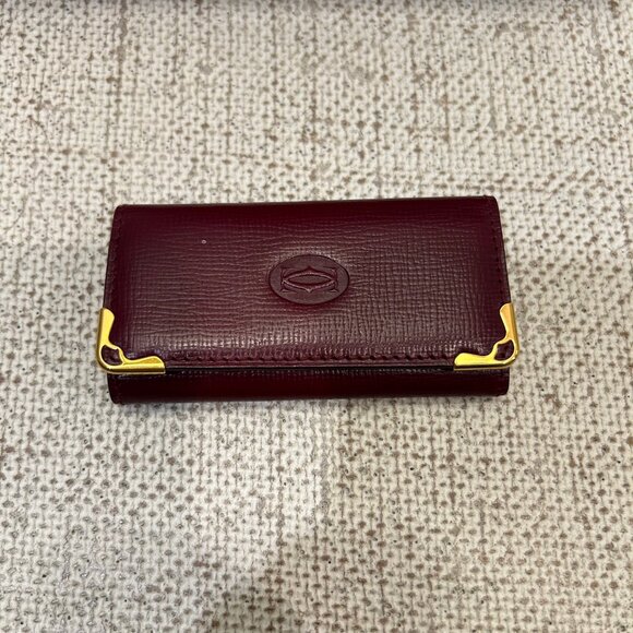 Cartier Leather 4-Key Key Holder in Bordeaux - Picture 1 of 6